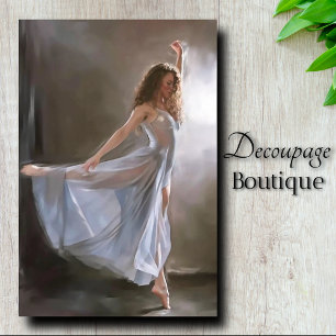 Blue Silken Grace Photo Decoupage Tissue Paper