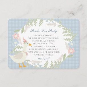 Blue Silly Goose Gingham Floral Books for Baby Enclosure Card