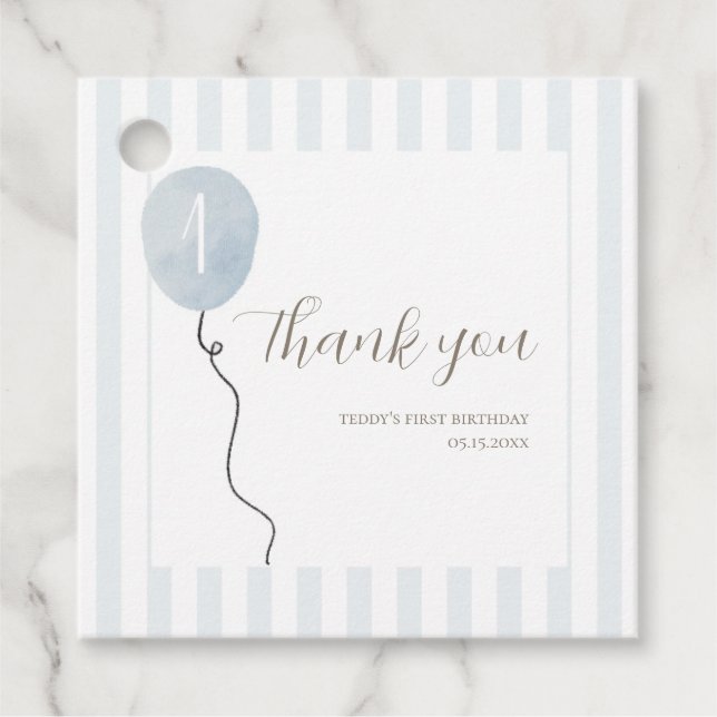 Blue Silly Goose Square Favour Tag (Front)