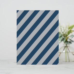 Blue & Silver Diagonal Stripes Scrapbook Paper