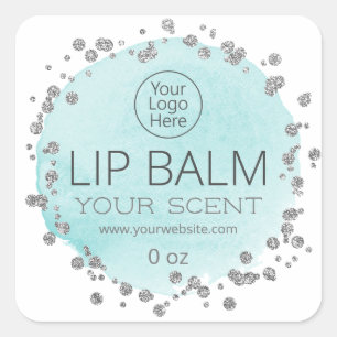 Blue Silver Dots Logo Hydrating Lip Balm Labels