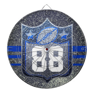 Blue & Silver Glitter School Football Team Sports Dartboard