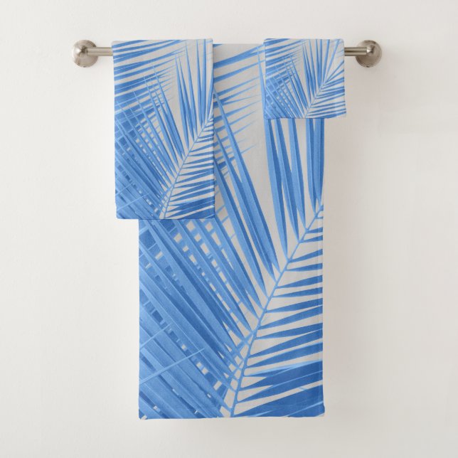 Blue Silver Grey Palm Feuilles Dream #1a (En situation)