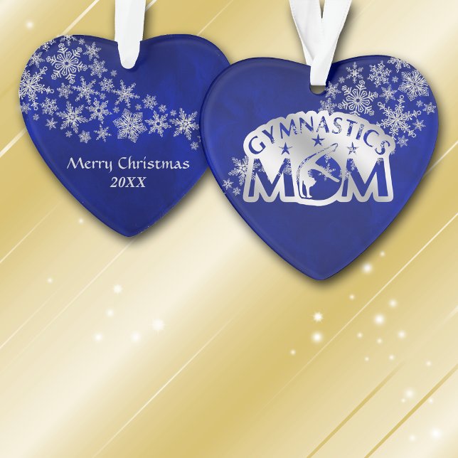 Blue Silver Gymnastics Mom Ornament (Creator Uploaded)