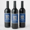 Blue Silver Happy 60th Birthday Wine Label