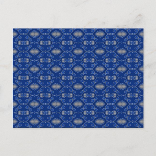 Blue Silver Mosaic Postcard (Front)