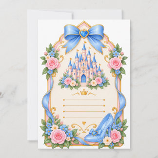blue silver princess, icy blue princess, royal blu invitation