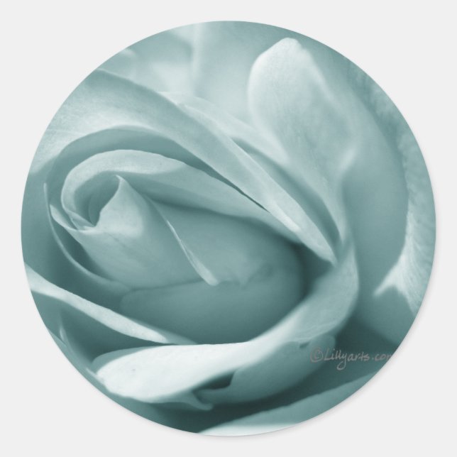 Blue Silver Rose Envelope Wedding Seal (Front)