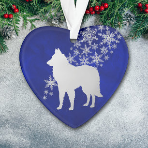 Blue Silver Snowflake Belgium Tervuren Ornament