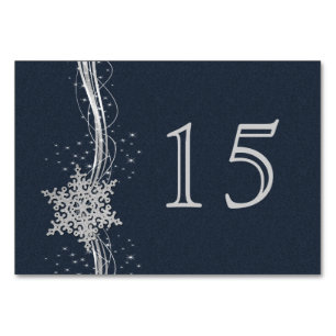 Blue Silver Snowflakes mariages numéros de table