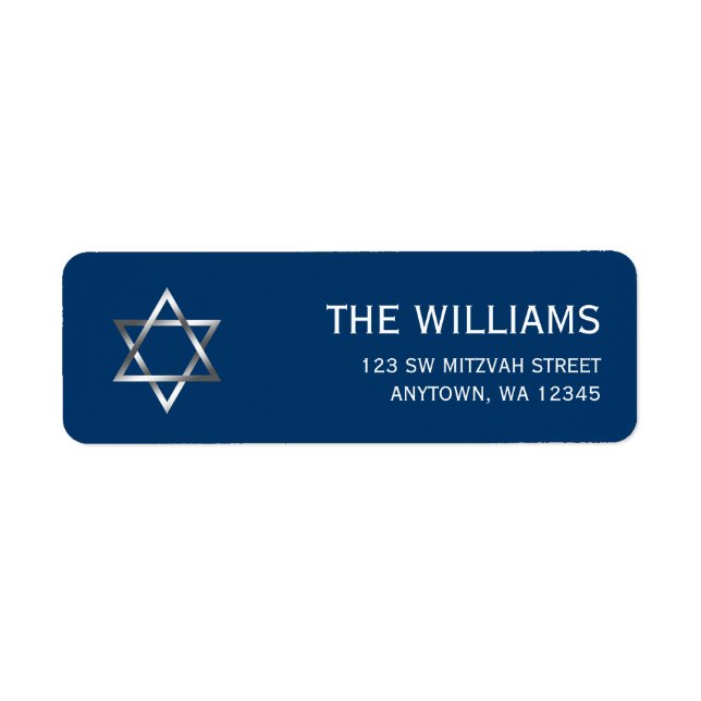 Blue Silver Star de David Bar Mitzvah (Devant)