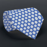 Blue Silver Star Of David Grid Tie<br><div class="desc">Judaica Collection</div>