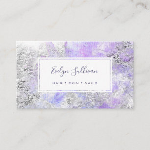 blue silver watercolor business card