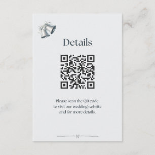 Blue Silver Wedding Bells Details Enclosure Card