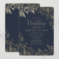 Blue & Silvery Silver Leaves Chic Rustic Wedding