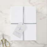 Blue simple botanical leaves monogram wedding gift tags<br><div class="desc">Monogrammed initials and elegant hand illustrated botanical leaves,  and elegant script and classic font in blue and white,  simple and luxury.  Great thank you favour stickers for modern classic wedding,  simple formal wedding,  elegant botanical garden wedding. 
See all the matching pieces in the collection.</div>