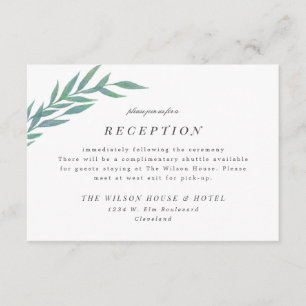 Blue Simple Branch Wedding Reception Save The Date