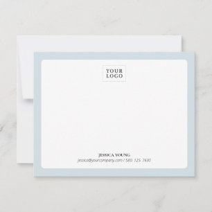 Blue   Simple Colour Logo Business Note Card