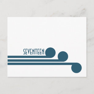 Blue Simple Deco Chic Table Number Postcard