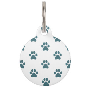 Blue Simple Dog Paw Print Paw Prints Forever Pet Tag