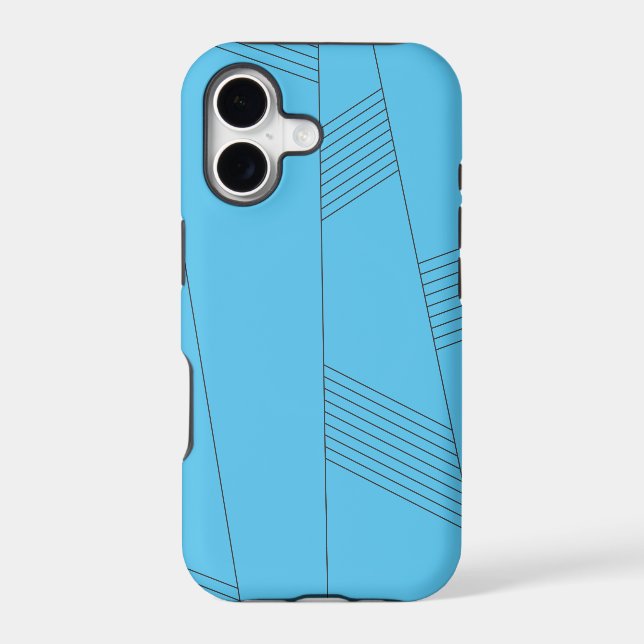 Blue, simple, elegant, abstract line pattern (Back)