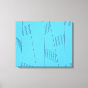 Blue, simple, elegant, abstract line pattern canvas print