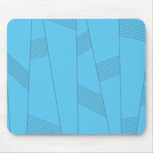 Blue, simple, elegant, abstract line pattern mouse pad