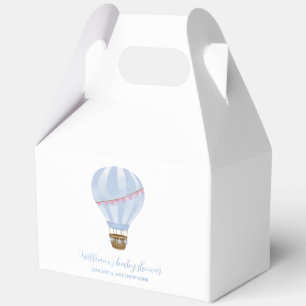 Blue Simple Hot Air Balloon Boy Baby Shower Favor Box
