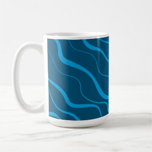 Blue, simple, modern, cool wave abstraction coffee mug