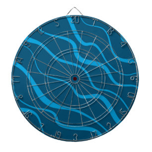 Blue, simple, modern, cool wave abstraction dartboard