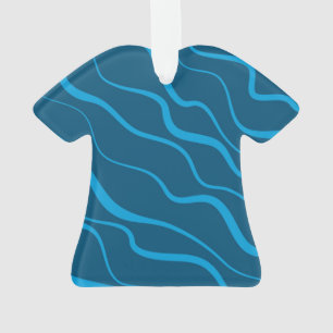 Blue, simple, modern, cool wave abstraction ornament