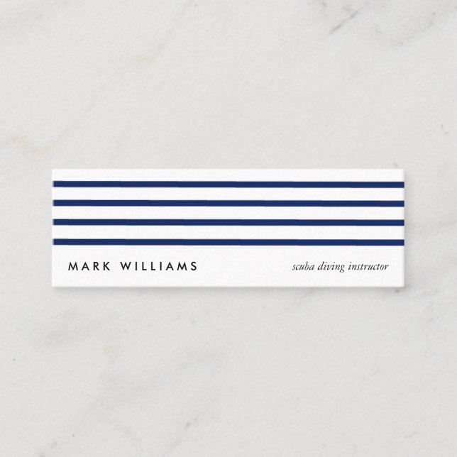 Blue simple modern navy nautical lines card (Front)