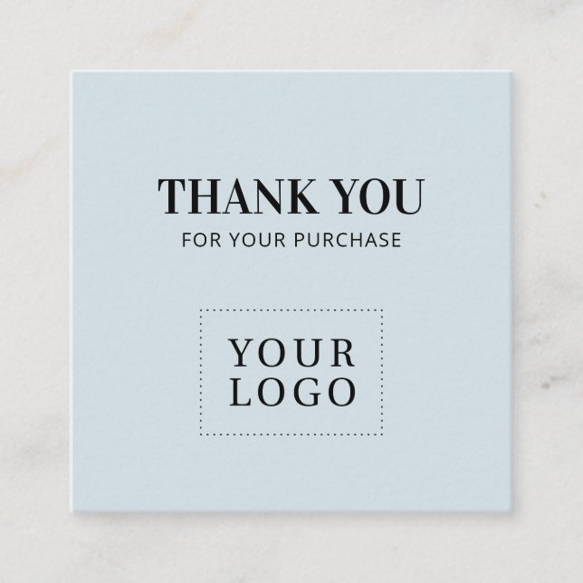 Blue Simple Modern Thank you Business Cards (Front)