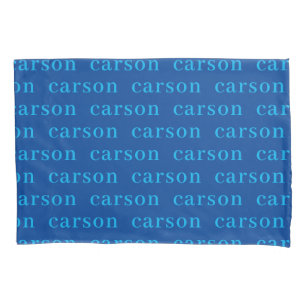 Blue Simple Personalized Repeating Name  Pillowcase