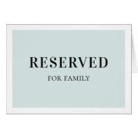 Blue simple reserved sign. Elegant classic wedding