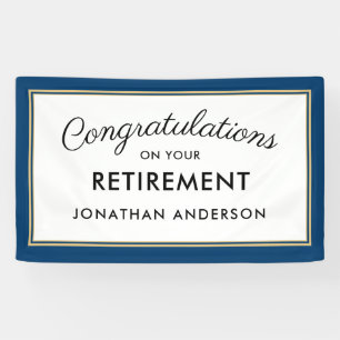 Blue Simple Retirement Party Banner