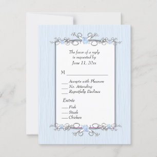 Blue Simplicity  RSVP with Entree List Card