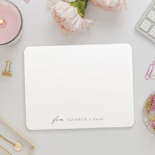 Blue Simply Elegant Modern Personalized Stationery Card