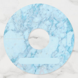 Blue Simulated Marble Print Wine Glass Tags