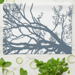 Blue Single Tree Boho Kitchen Towel