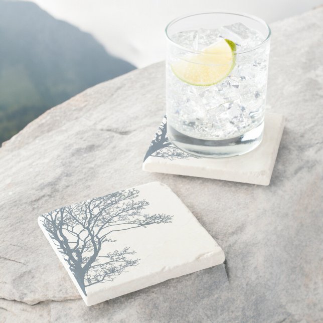 Blue Single Tree Boho Stone Coaster (Creator Uploaded)