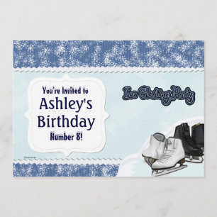 Blue Skate Party Invitation