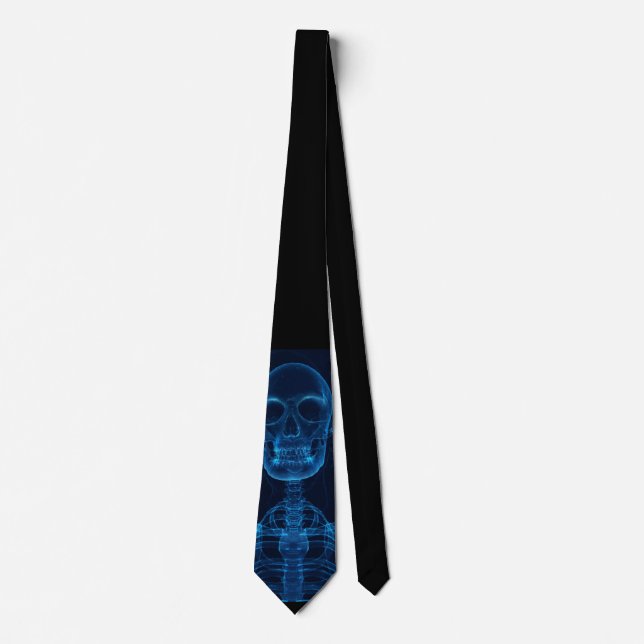 Blue skeleton tie (Front)
