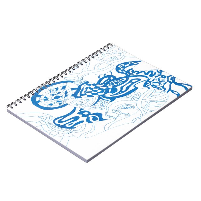 "Blue Sketch" Abstract Art Notebook (Left Side)
