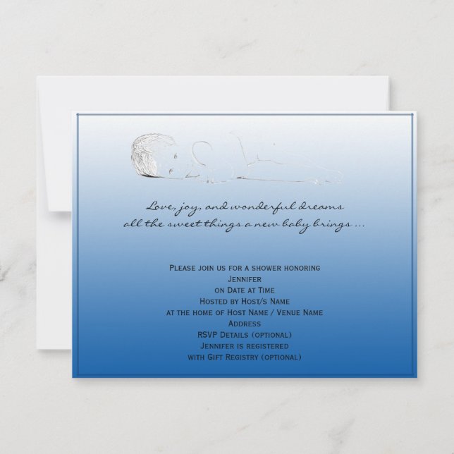 Blue Sketch Baby Shower Invitation (Front)