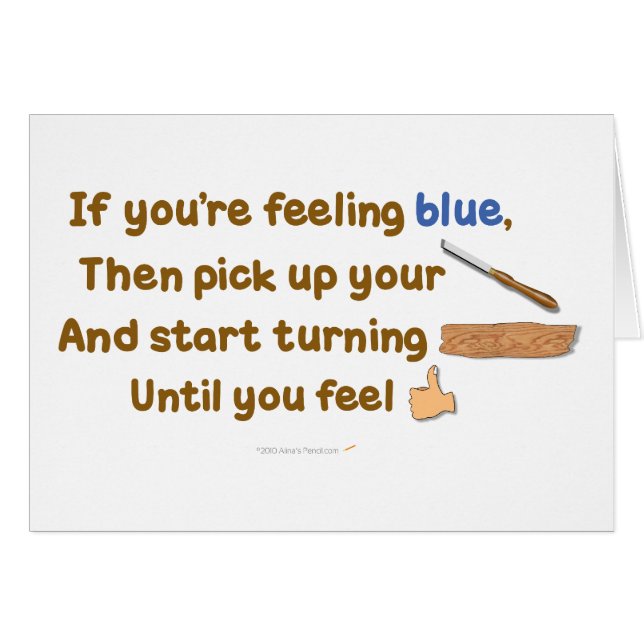 Blue Skew Woodturning Poem (Front Horizontal)