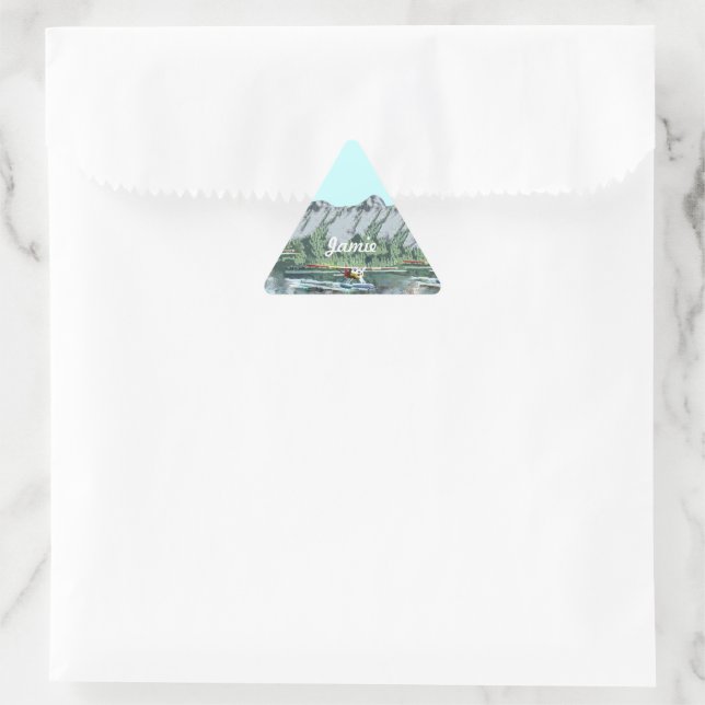 Blue Skies and Alaskan Mountains Triangle Sticker (Bag)
