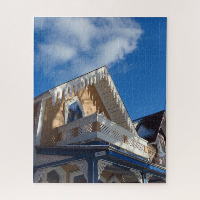 Blue Skies and Gingerbread - Martha's Vineyard Jigsaw Puzzle (Vertical)