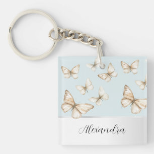 Blue Skies & Butterflies  Keychain