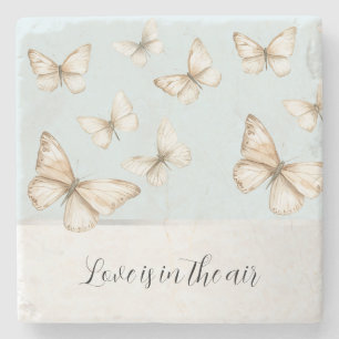 Blue Skies & Butterflies  Stone Coaster